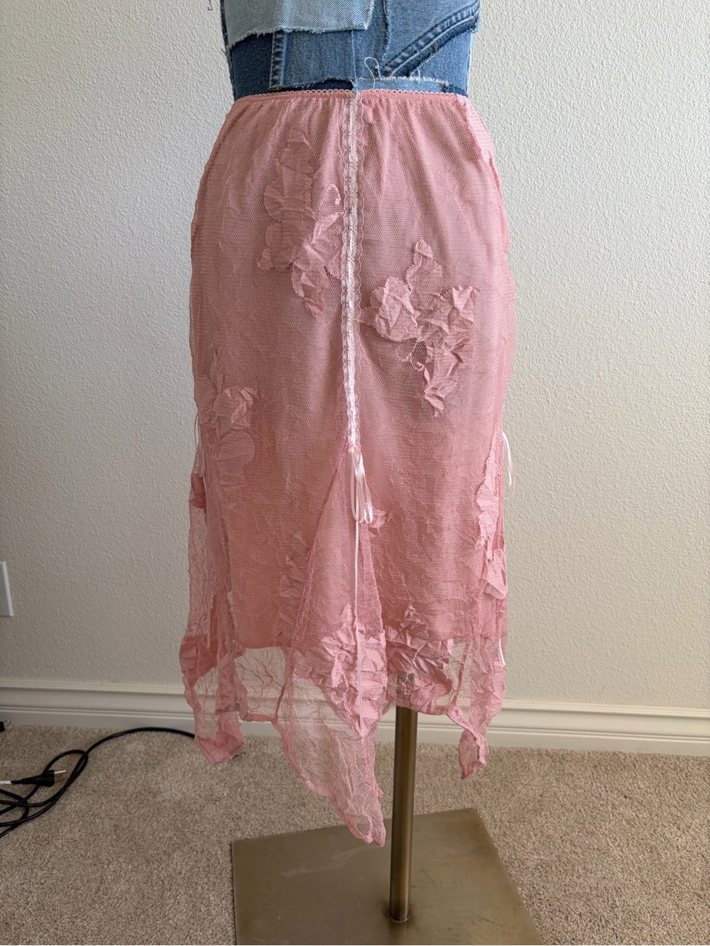 90s coquette butterfly asymmetrical skirt